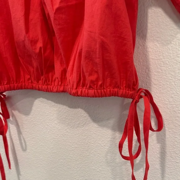 Vineyard Vines Red Puff Sleeve Blouse - Picture 5 of 9